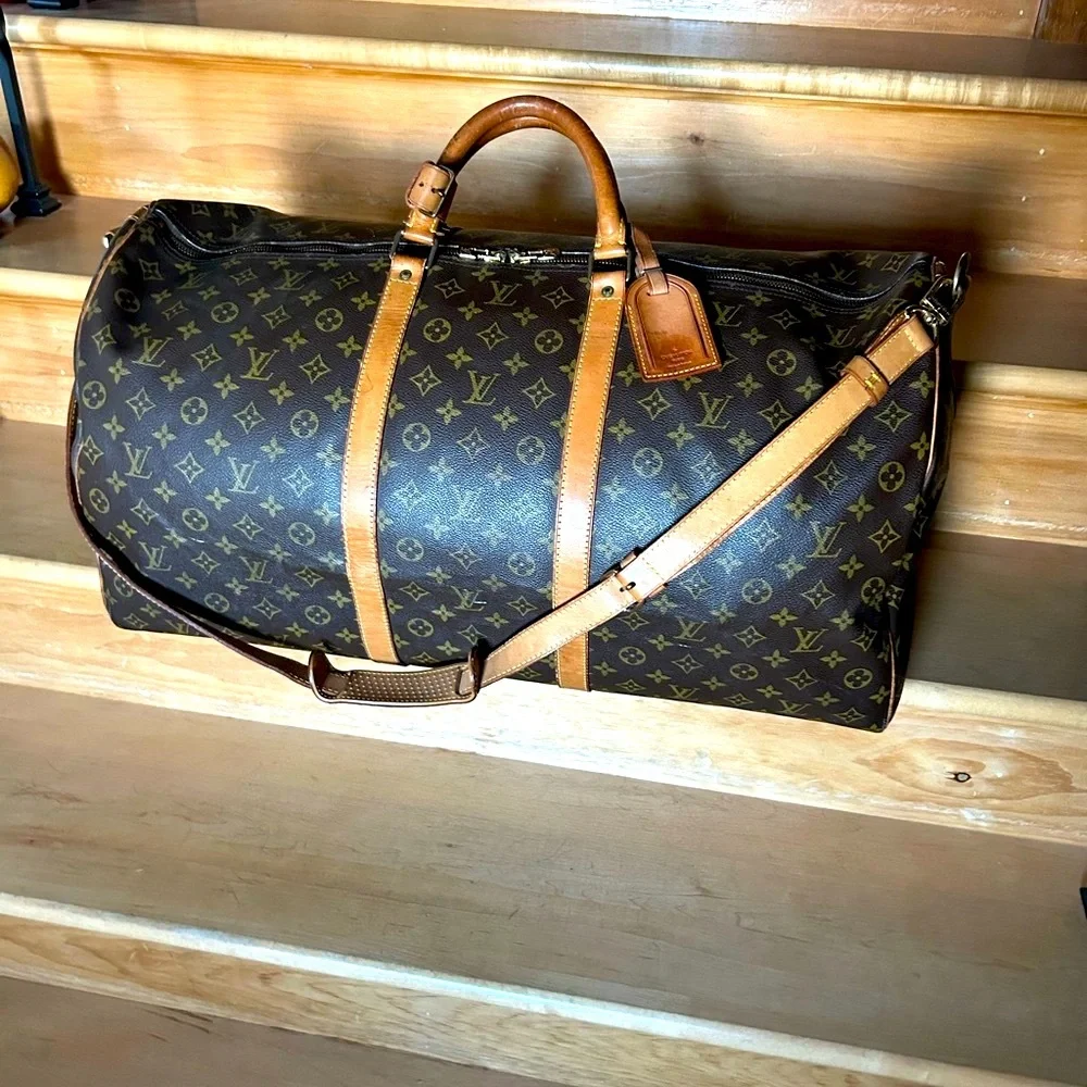 Louis Vuitton Monogram Canvas Brown & Tan Travel Duffel